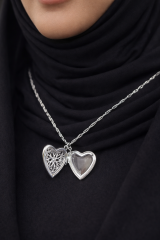 RESİM KOYULABİLEN KALPLİ GÜMÜŞ KOLYE