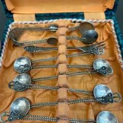 OSMANLI DÖNEMİ GÜMÜŞ PARALARI ÇAY KAŞIĞI TAKIMI
