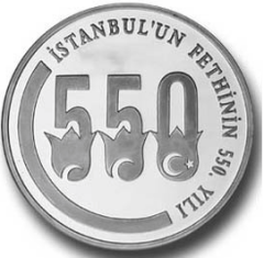 İstanbul'un Fethinin 550.Yılı (Çinili Köşk) Gümüş Darphane Hatıra Parası