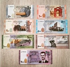 Suriye Pound 7 Adet Banknot Tam Set