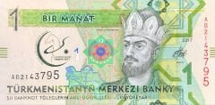 Türkmenistan 1 Manat 2017 Yılı ( Türkmen Tuğrul Bey Görselli )