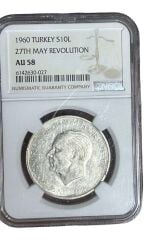 27 Mayıs 1960 Yılı İhtilal Gümüş 10 Lira