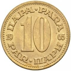 Yugoslavya 10 Para 1965 Yılı