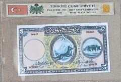 Türkiye Cumhuriyeti 1.Emisyon Bozkurtlu 5 Livre Özel Koruma Föyünde