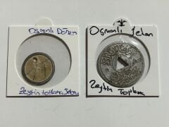 Osmanlı Dönemi 2 Farklı Zeytin Toplama Jetonu