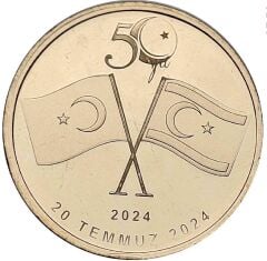 KUZEY KIBRIS TÜRK CUMHURİYETİ 2024 YILI KIBRIS BARIŞ HAREKATI'NIN 50. YILDÖNÜMÜ HATIRA ALTIN MADALYON