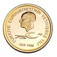 1998 Senesi Cumhuriyet ‘in 75. Yılı Özel Darphane Hatıra Ata Altını