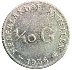 Hollanda Antilleri Gümüş 1/10 Gulden 1956 Yılı