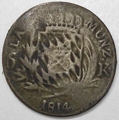 Bavyera Krallığı Gümüş 6 Kreuzer 1814 Yılı Nadir