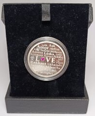 24 Farklı Dilde Aşk Yazılı Hatıra Gümüş Madalyon