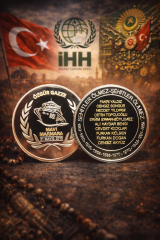 İHH Gümüş Kaplama Mavi Marmara Ve Özgür Gazze Temalı Hatıra Madalyon