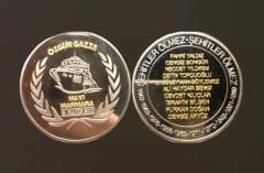 İHH Gümüş Kaplama Mavi Marmara Ve Özgür Gazze Temalı Hatıra Madalyon