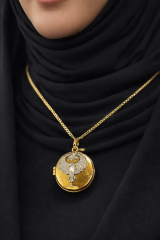 Altın Kaplama Taş İşlemeli Kuş Motifli Kolye