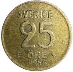 İsveç 25 Gümüş Öre 1956 Yılı