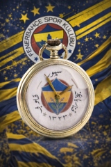 Fenerbahçe Temalı Osmanlıca Kadran Kurmalı Cep Saati