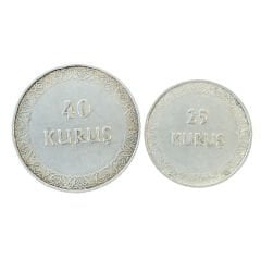 Maliye Bakanlığı Yardımlaşma Sandığı 25 ve 40 Kuruş Jeton