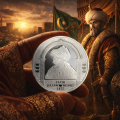 Fatih Sultan Mehmed Portreli Gümüş Madalyon