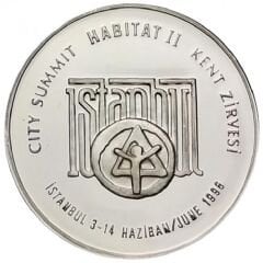 1996 Yılı Habitat II Kent Zirvesi Darphane Hatıra Gümüş Parası