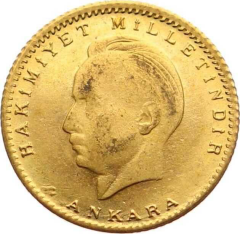 İnönü Altın 25 Kuruş 1947 Yılı