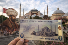 24 Ayar Beyaz Altın Kaplama Ayasofya Camii Hatıra Banknot