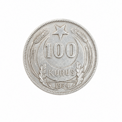TC 1934 Yılı Gümüş 100 Kuruş