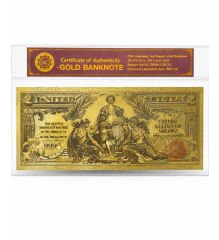 Amerika 1875 Yılı 2 Dolar Altın Kaplama Hatıra Banknot