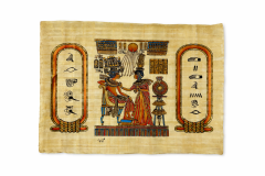 El Yapımı Papirus Kağıdı Üzerine Mısır Temalı Poster