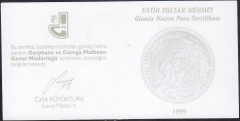 Hatıra Para Sertifikası - Fatih Sultan Mehmet - 1999 Yılı