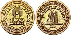 2017 Yılı Tümad Madencilik Gümüş Üzeri Altın Kaplama Hatıra Parası