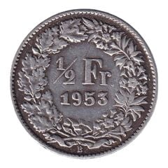 İsviçre Gümüş 1/2 Frank 1953 Yılı