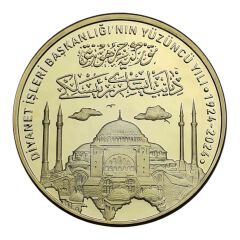 Diyanet İşleri Bakanlığı’nın 100.Yılı Gümüş Üzeri Altın Kaplama Darphane Hatıra Parası
